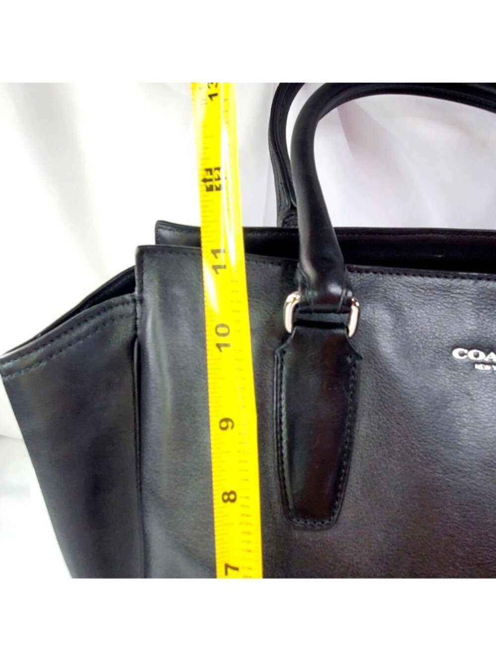 Coach Legacy Candice Carryall Black Leather Tote Bag Tassel & Dust Bag Y2K 19890 - Picture 10 of 14
